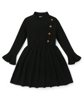 Long sleeve black girl dress