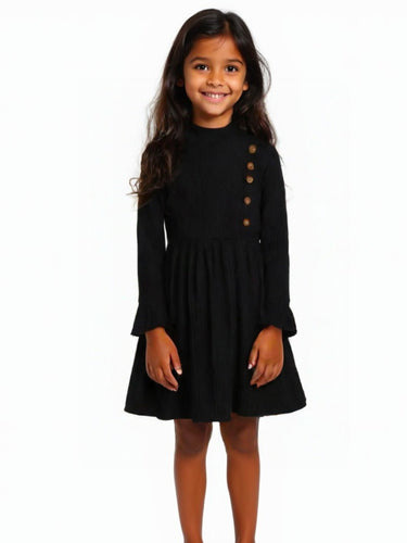 Long sleeve black girl dress