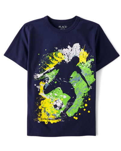 Boy soccer graphic t