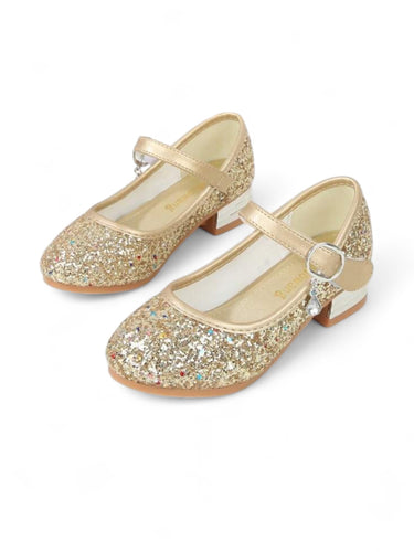 Sparkly gold heels  girl formal shoes