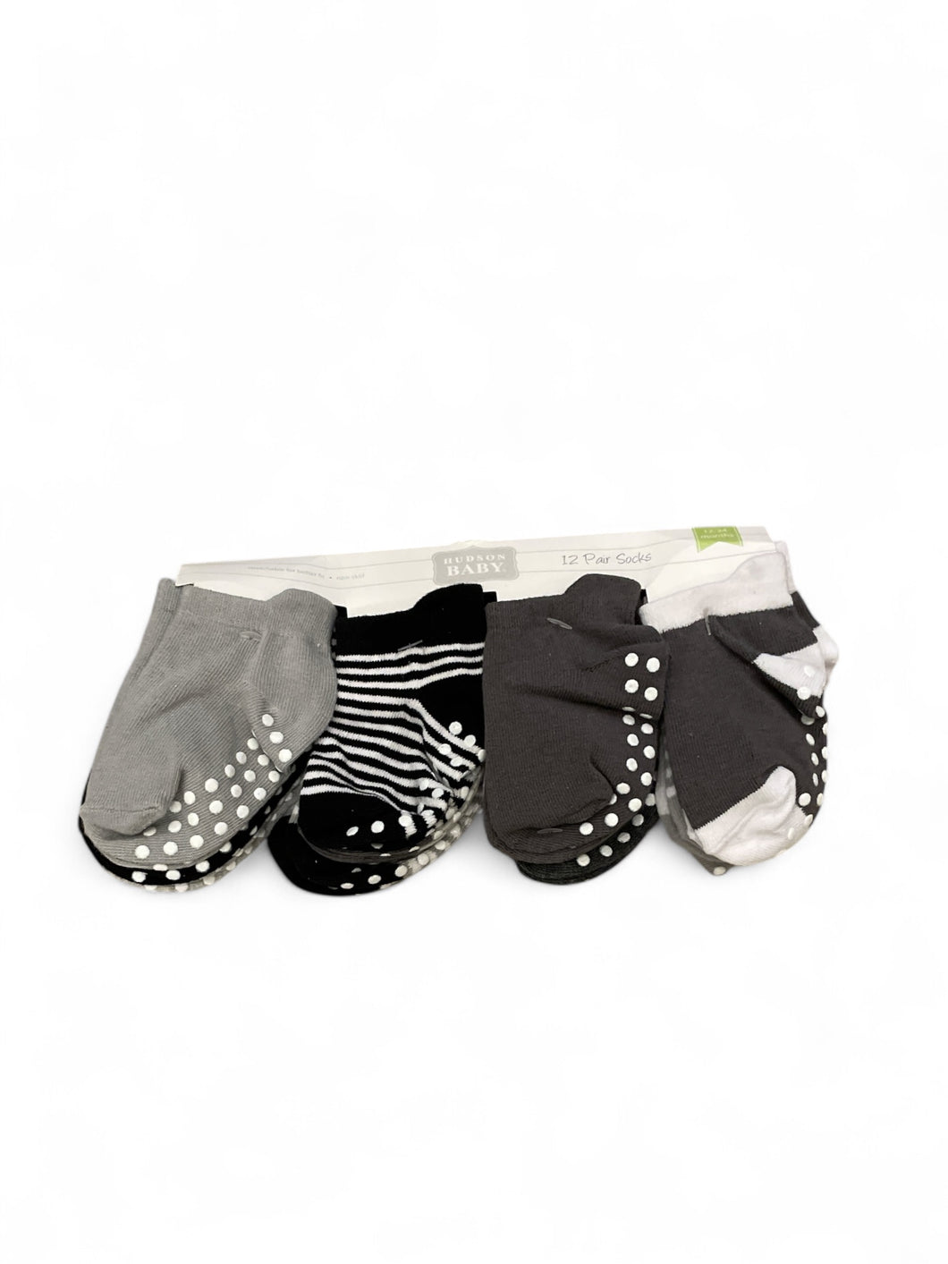 Hudson 12 pairs non slip baby socks