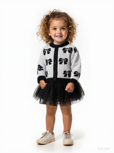 Black bow Sweater girl dress