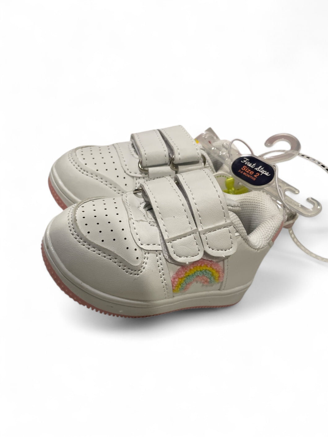 Baby white &rainbow baby shoes