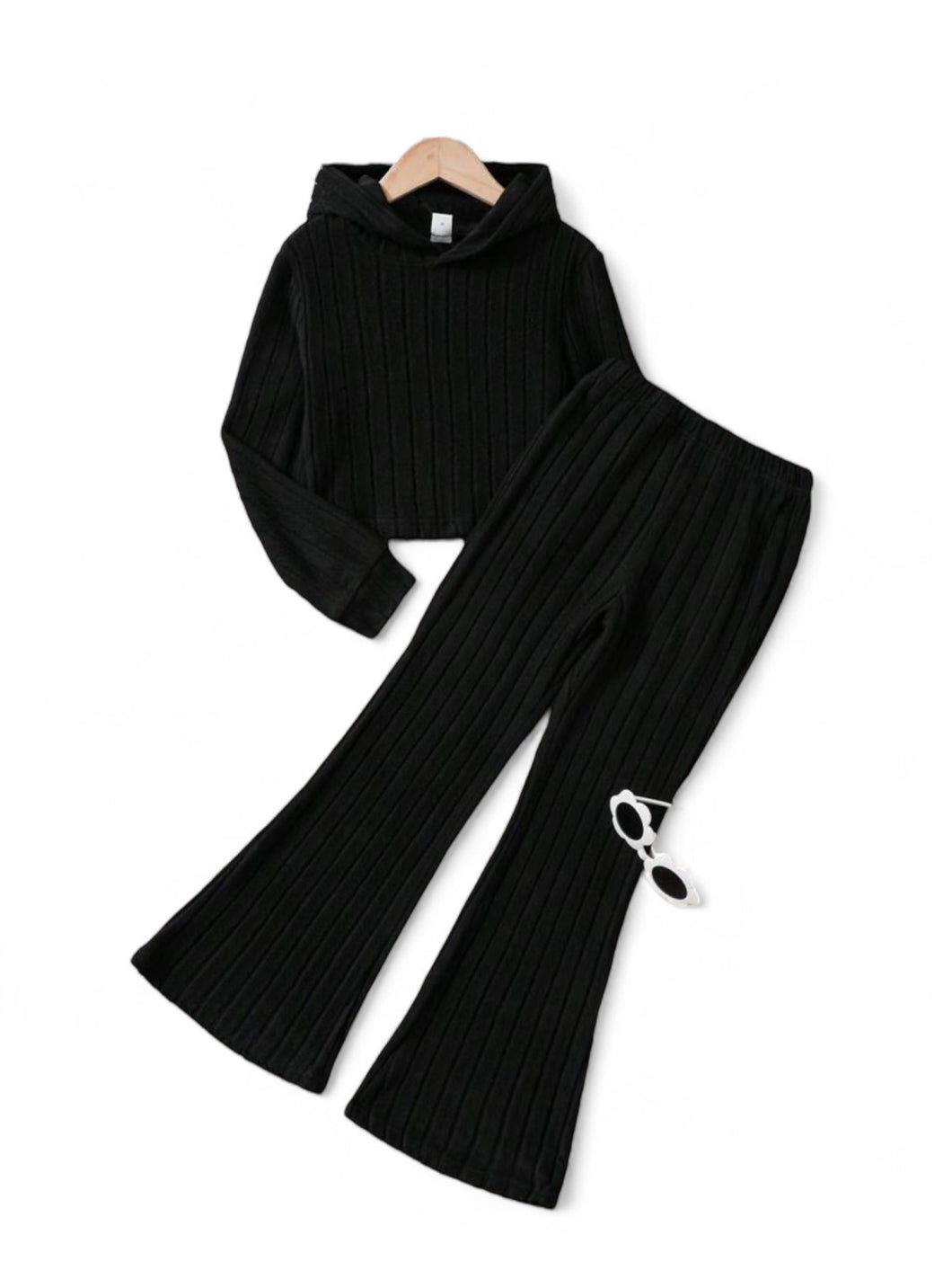 Black Bell bottoms  girls set