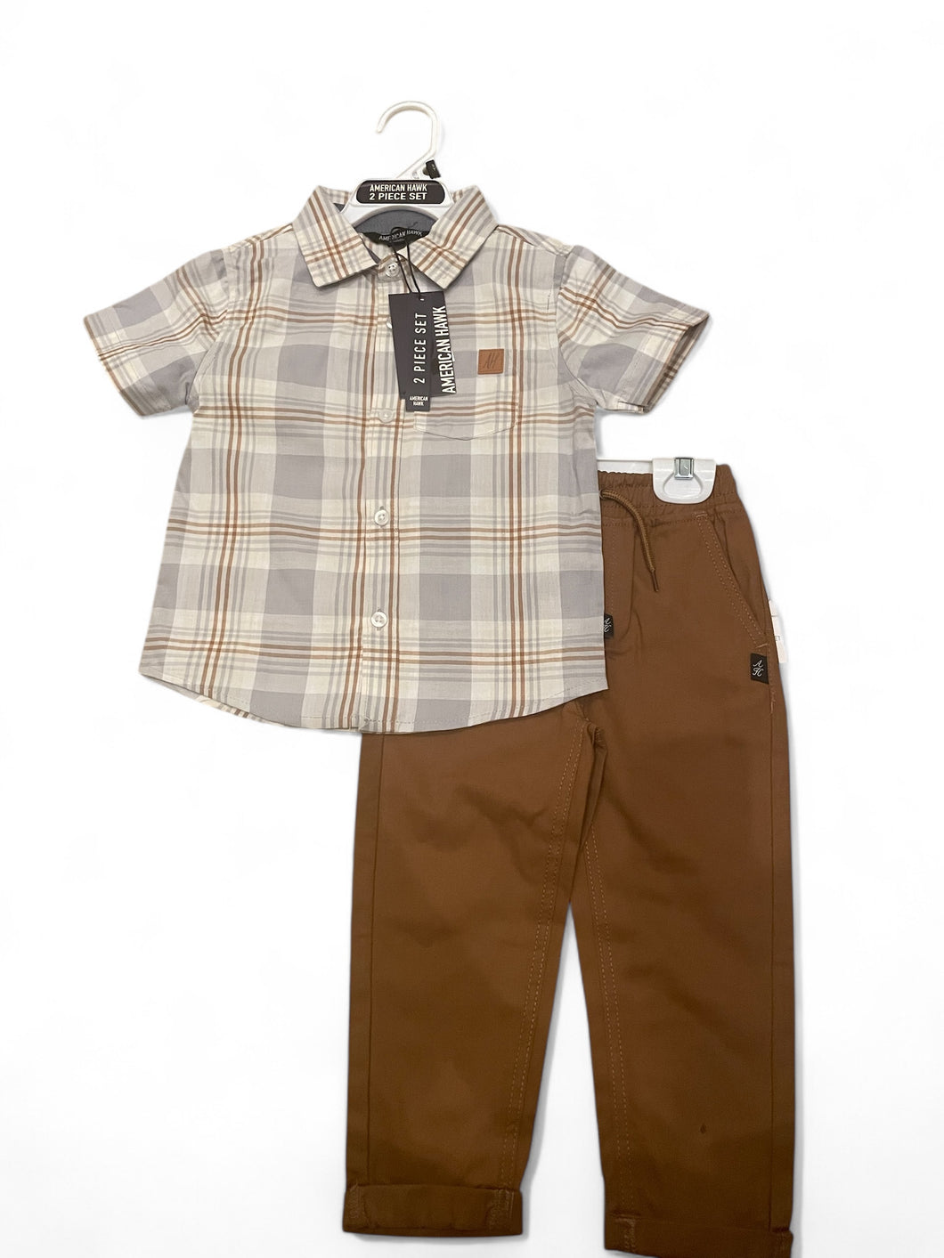 American hawk brown 2pc  baby set