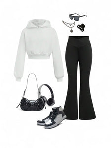 Pre teen girls crop hoodie and long pants set