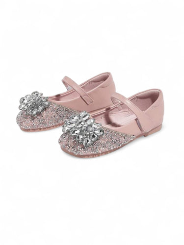 Pink with silver embellishments girl formal shoes