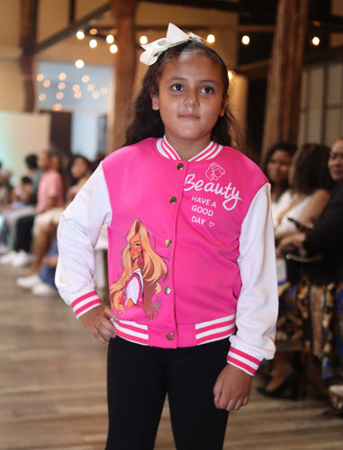 Girl Pink barbie style sweater jacket