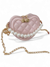 Pink heart with pearl handle purse