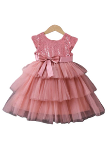 Tulle  princess pink  girl  formal dress