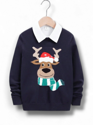 Boy sweater reindeer with scarf