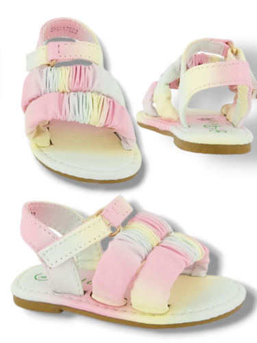 Baby Girl  sandals double scrunched style rainbow