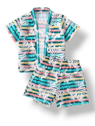 tropical print baby swimsuit