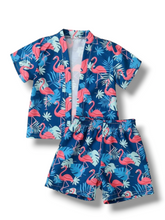 Flamingo print baby swimsuit