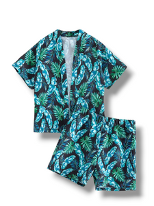 Leaf print  boy swimsuit