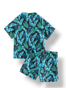 Leaf print  boy swimsuit