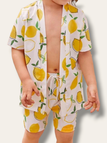 Lemon print  2 pc boy swimsuit