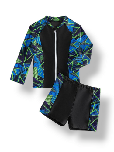 Geo print boy swimsuit