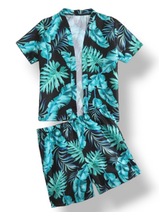 Forest leaf print boy swimsuit