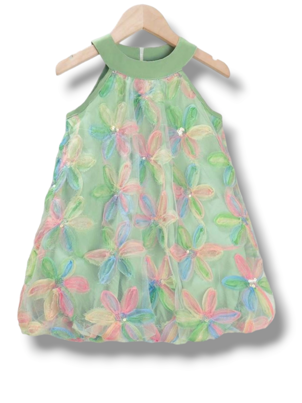 Green pastel Easter girl dress