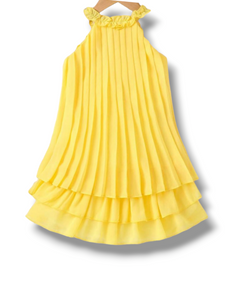 Yellow accordion girl dress