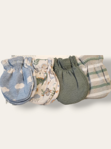 Boy Cribmates 4-pair baby mittens