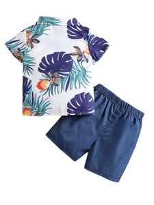 Tropical leaf print Baby set