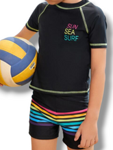 Sun sea surf with stripes boy swimsuit