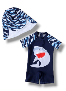 Shark onsie baby swimsuit