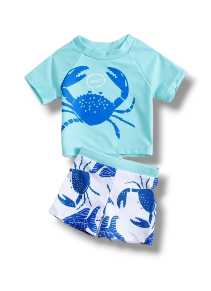 Blue Mr crab baby swimsuit