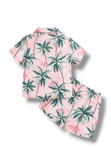 Palm tree print boy baby set