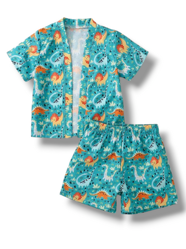 Multi color Dino print baby swimsuit