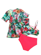 Floral 3 pc baby swimsuit