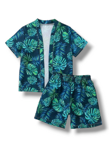 Leaf print 2 pc swimsuit