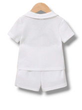 Boy Solid white  baby set