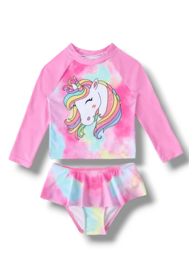 Lil pony tie dye pink girl swimsuit