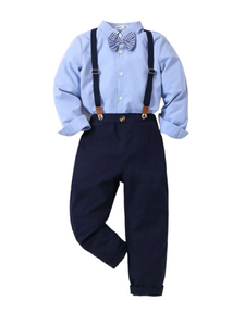 Pre teen boy suspender formal  set