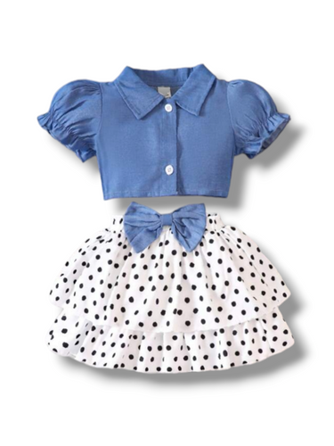 Toddler girl 2pc polkadot baby set