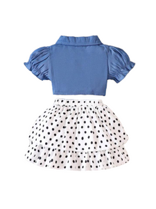 Toddler girl 2pc polkadot baby set