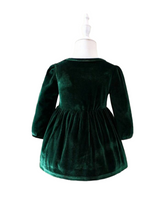 velvet green bow baby dress