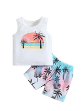 Toddler boy palm print 2pc set