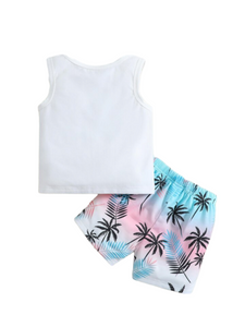 Toddler boy palm print 2pc set