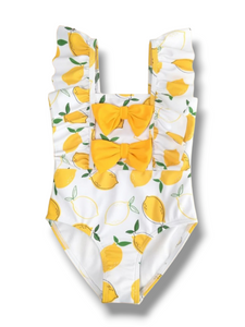 Lemon print onsie girls  swimsuit