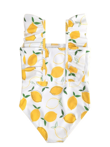 Lemon print onsie girls  swimsuit