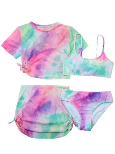 Tiedye 4pc girl swimsuit