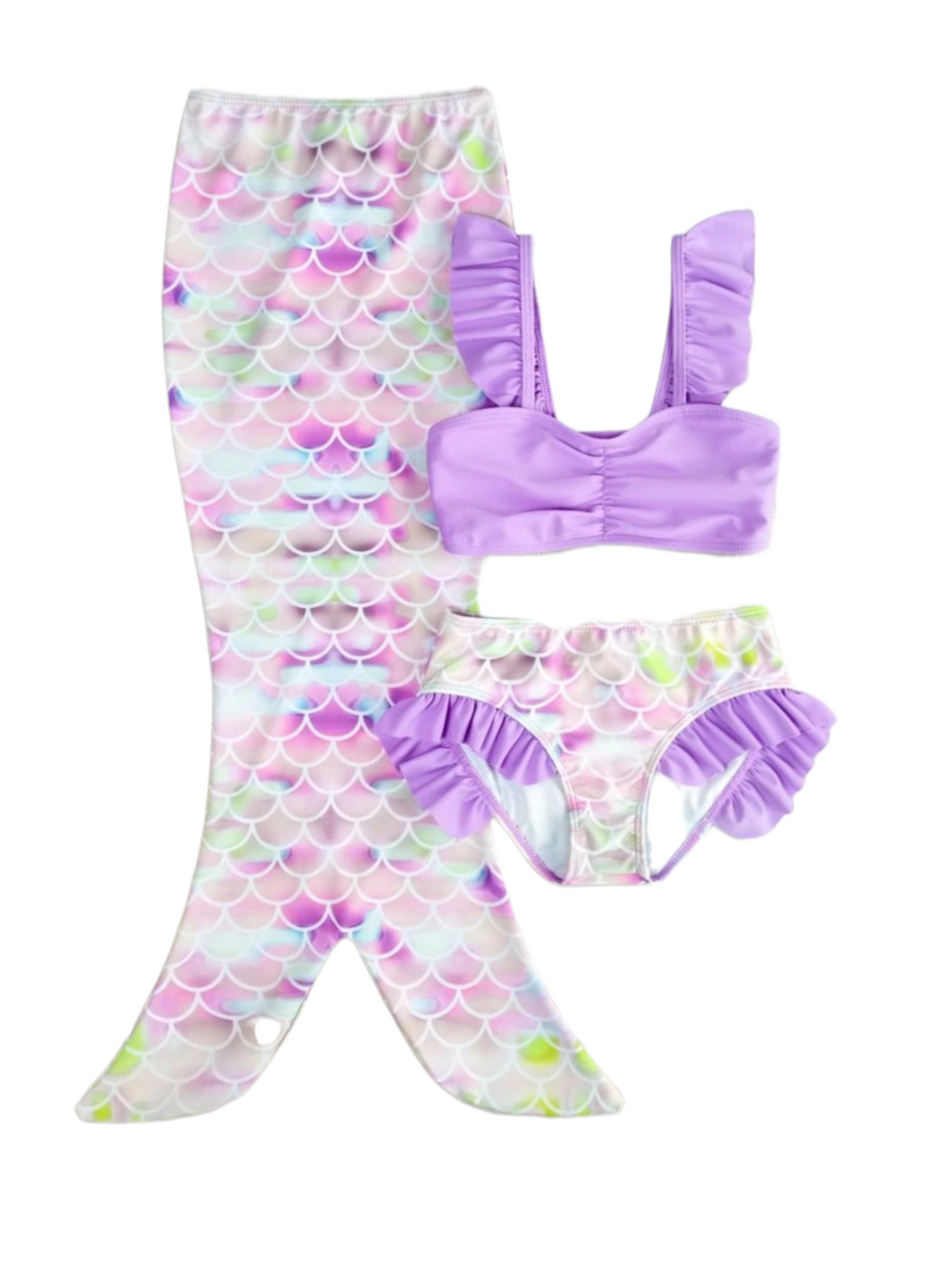 Mermaid 3pc baby swimsuit set