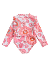 Pink flowers baby swimsuit