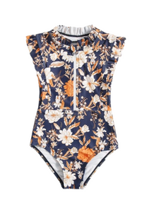 Floral print onsie  girl swimsuit