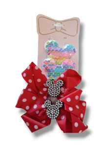 Chloe accessory minnie shiny, Polka dot bow set