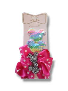 Chloe accessory minnie shiny, Polka dot bow set